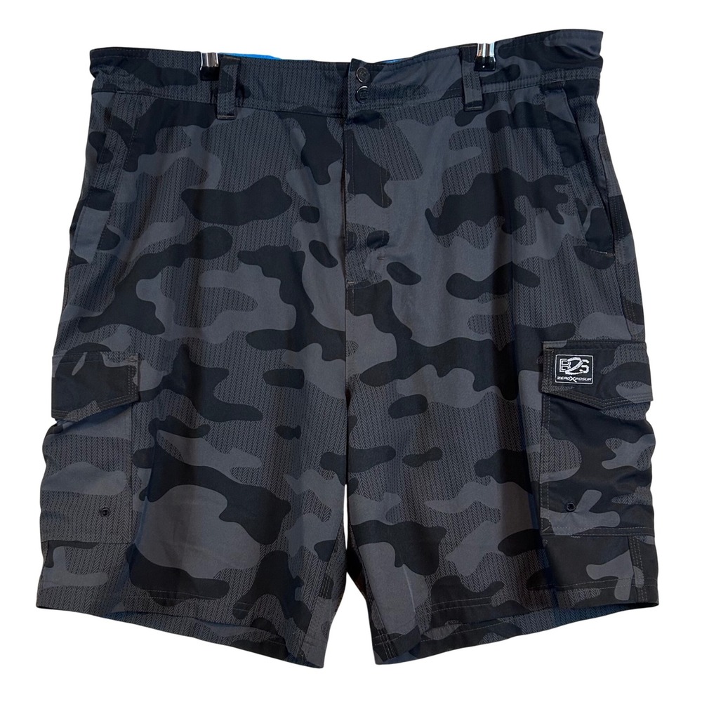 ZeroXposur Beach2Street Mens Hybrid Boardshorts Grey Camo Cargo Swim Shorts XL